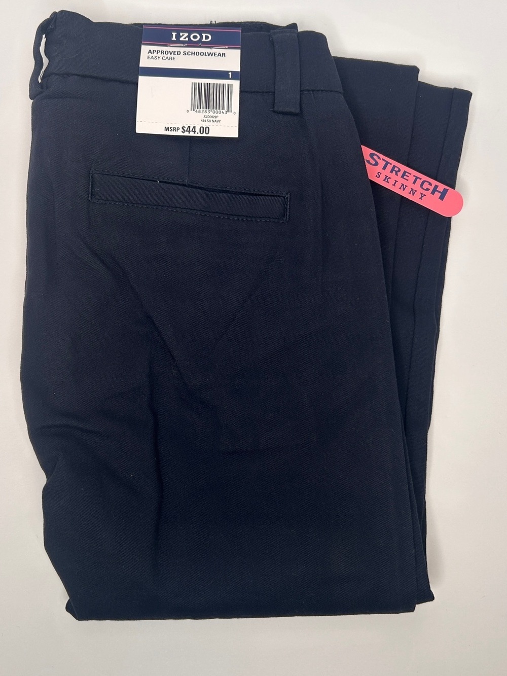 IZOD Juniors Uniform Stretch Twill Skinny Pant, Navy , 1 - Picture 5 of 14